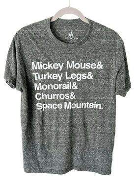 Disney Parks Shirt‎ Size Medium Mickey Mouse Turkey Legs Spellout Graphic Tee
